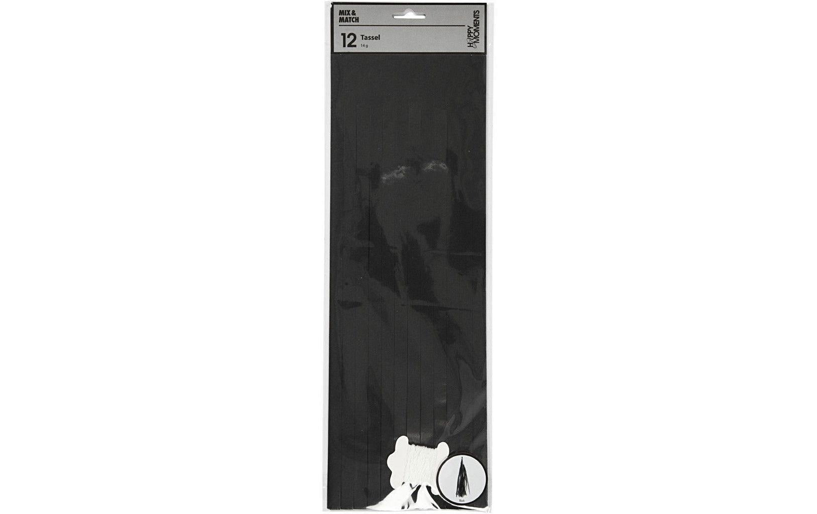Creativ Company Papier-Quasten – Schwarz – 35 cm – Papier – 12 Stk