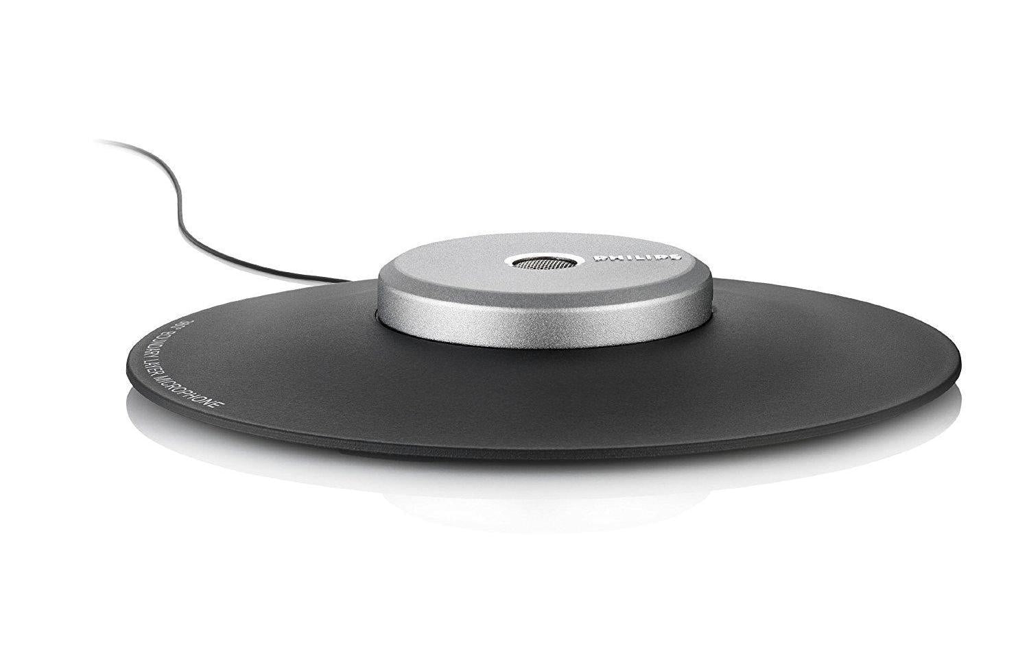 Philips LFH9172 – Konferenzmikrofon, 3,5 mm Klinke, Kugel, für Philips Diktiergeräte, DVT8110, Silber