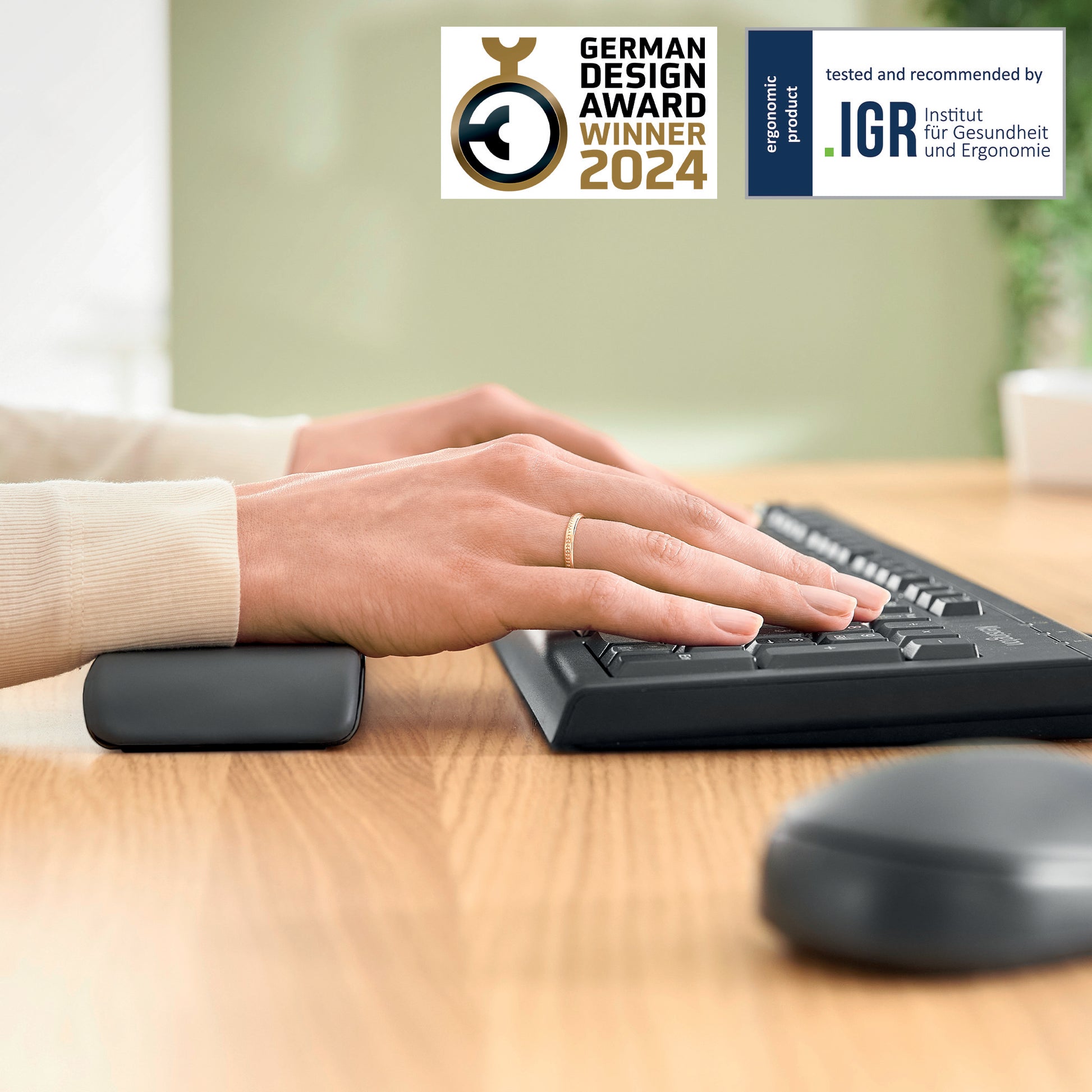 Leitz Handgelenkauflage für Tastatur – Grau – Breite 437 mm