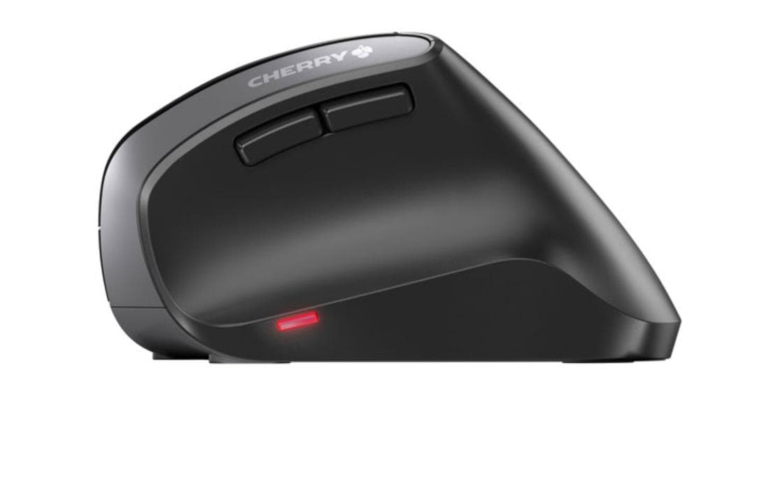 CHERRY MW 4500 Ergonomische Maus – kabellos, 6 Tasten, für Rechtshänder, vertikal, umschaltbare DPI, schwarz