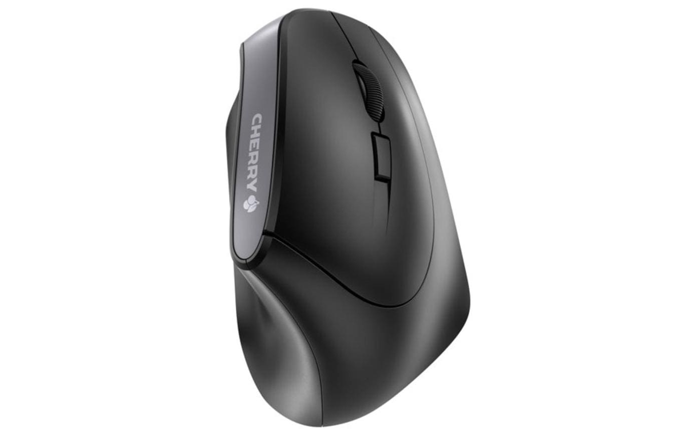 CHERRY MW 4500 Ergonomische Maus – kabellos, 6 Tasten, für Rechtshänder, vertikal, umschaltbare DPI, schwarz