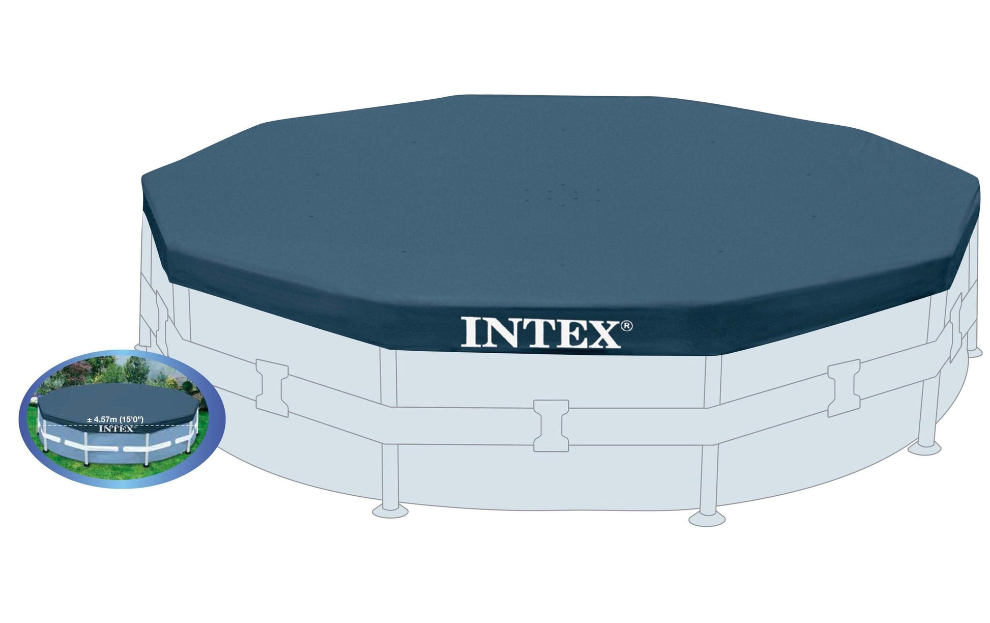 Intex Poolabdeckung Ø 4570 × H 250 mm – PVC/Polyethylen – Blau – für Prism Frame 457 × 84 cm