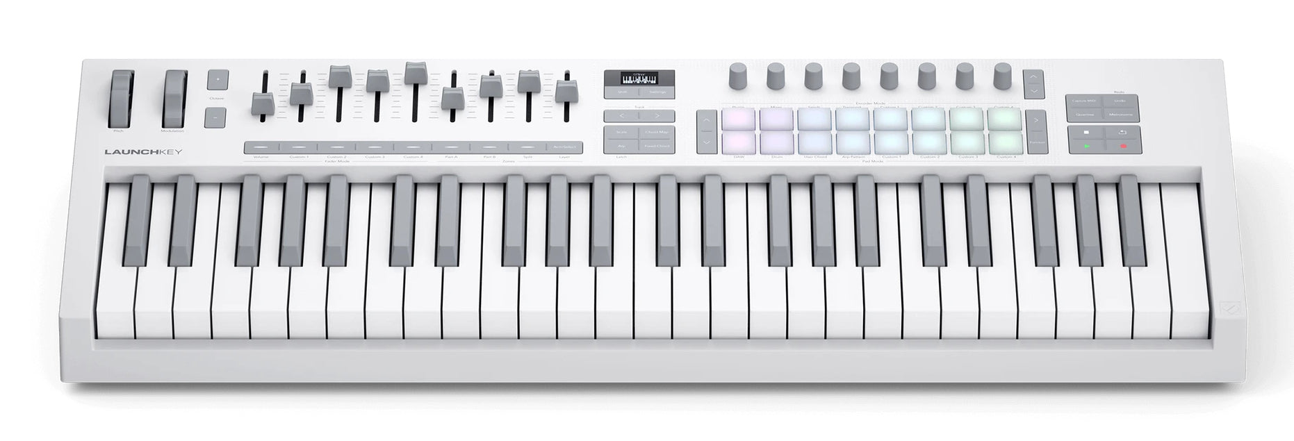 Novation Launchkey 49 – MIDI-Tastatur – kabelgebunden (USB-C) – Weiss