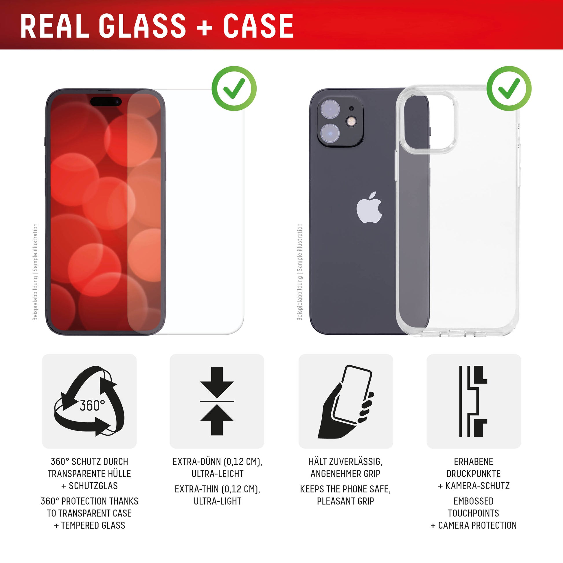 Displex Displayschutz (Panzerglas), 10H – für iPhone 16 – mit Applikator