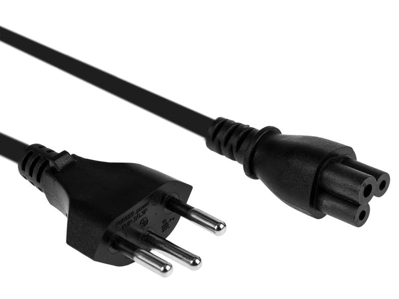 Furber. Netzkabel – T12–IEC C5, 0,5 m, 2,5 A, schwarz
