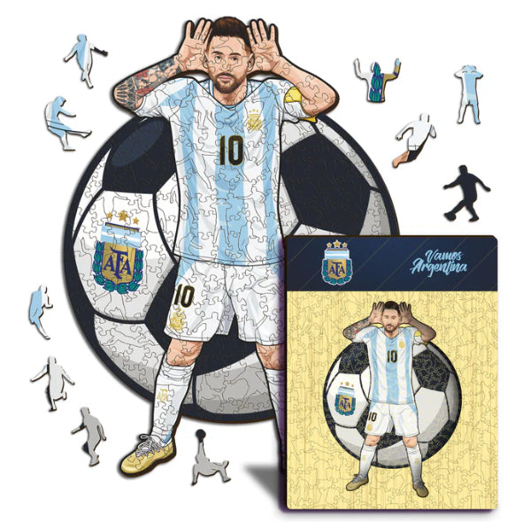 Iconic Puzzles Puzzle Lionel Messi (Argentinien) – 270 Teile – 30 × 42 cm – ab 14 J. – Holz – mehrfarbig – FSC
