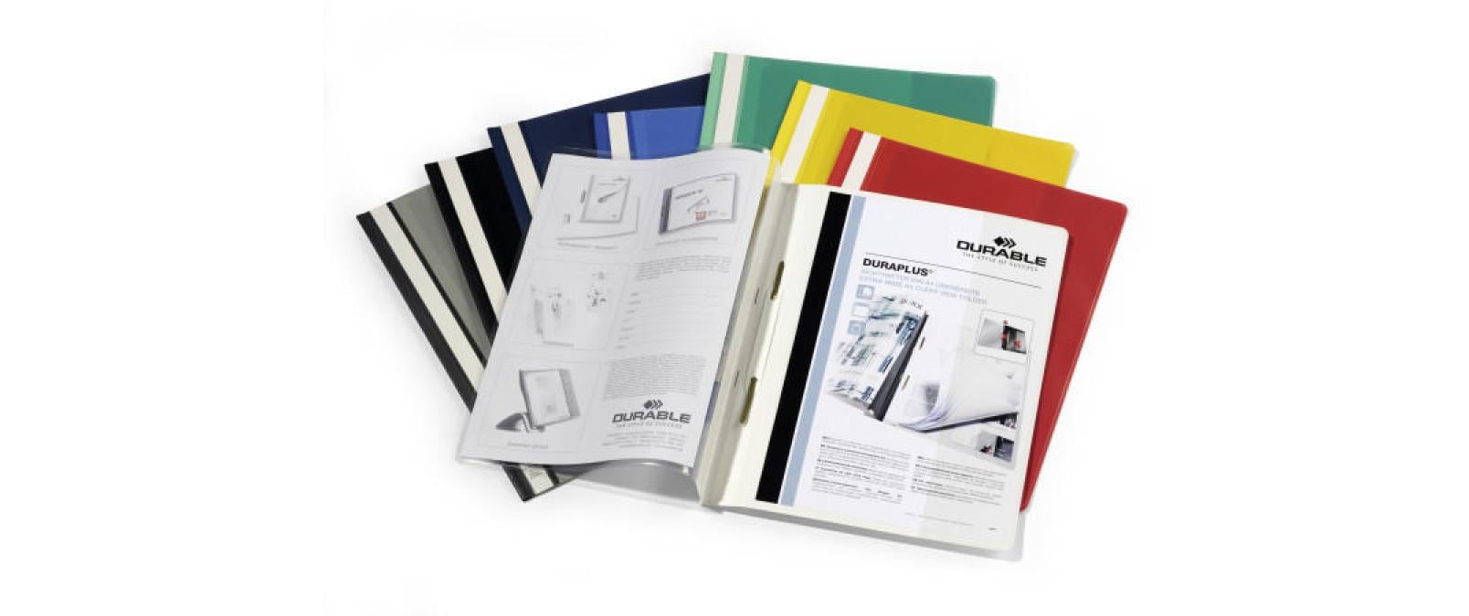 Durable Schnellhefter – A4, PP, weiss, Beschriftungslinien