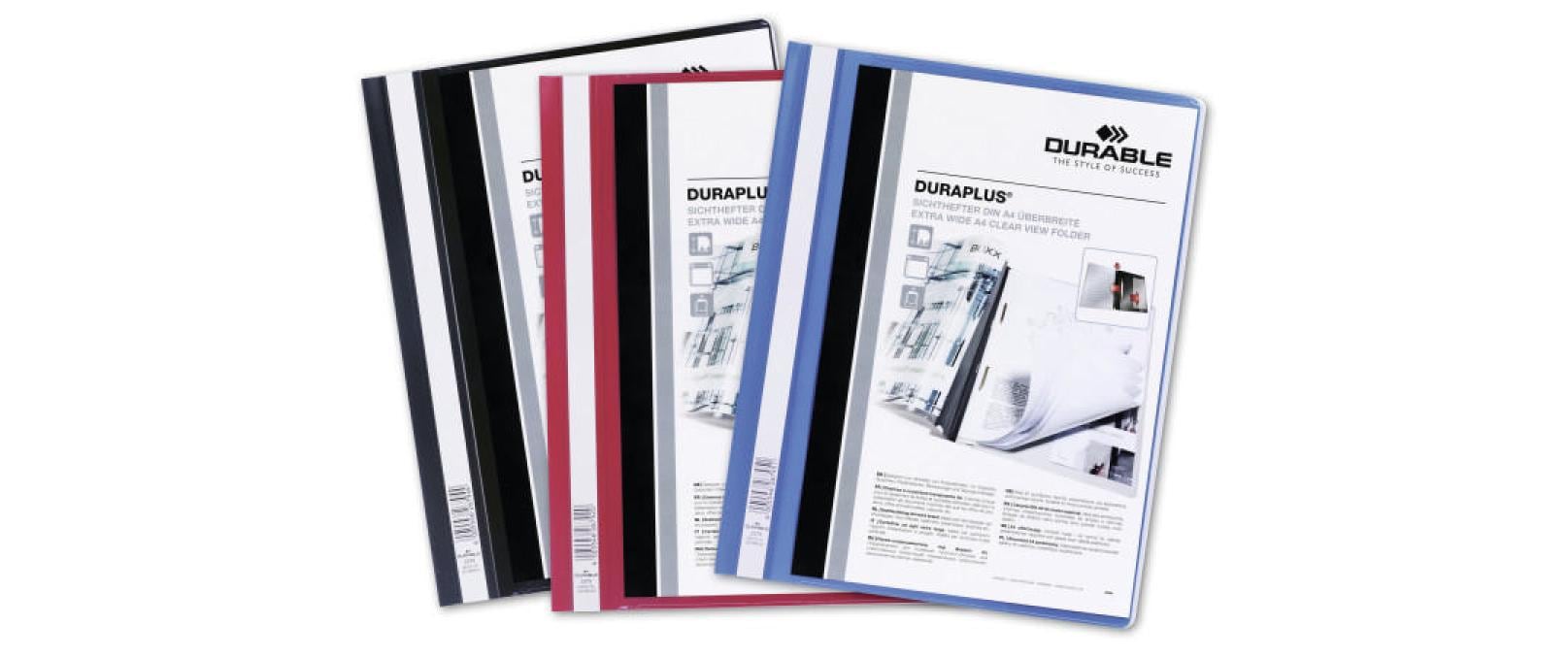 Durable Schnellhefter – A4, PP, weiss, Beschriftungslinien