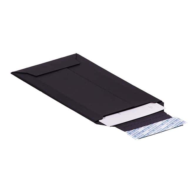 Brieger Karton-Versandtasche – 250 × 350 mm, mit Aufreisshilfe, Karton, schwarz – 1 Stk.