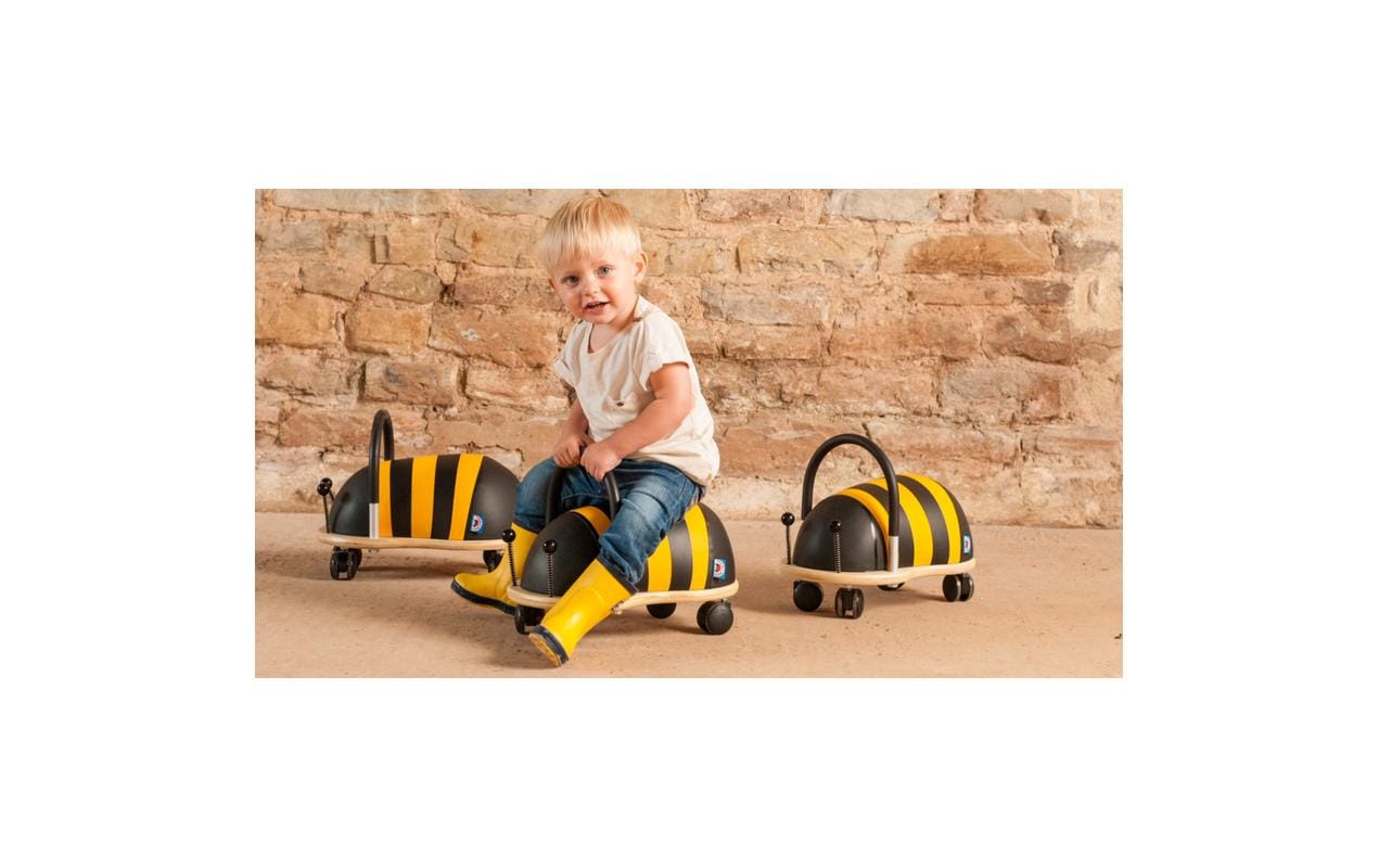 Wheely Bug Wheelybug Aufsitztier Biene – 23 × 30 × 38 cm – 1 Stück – ab 1 Jahr – Polyurethan, Schaumstoff, Holz – Schwarz/Mehrfarbig