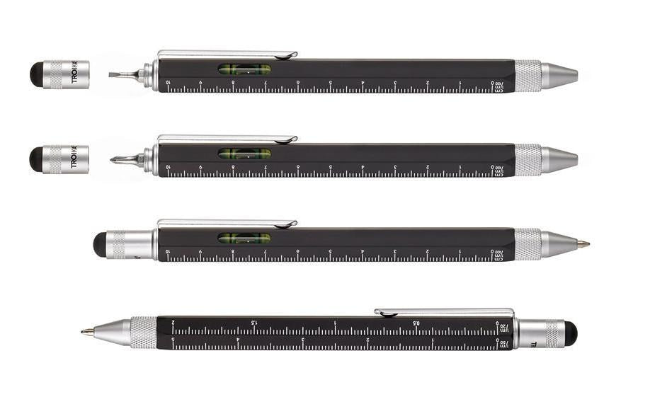 TROIKA Construction Pen PIP20/BK Kugelschreiber – Schwarz, Spitze 1 mm, Messing, nachfüllbar