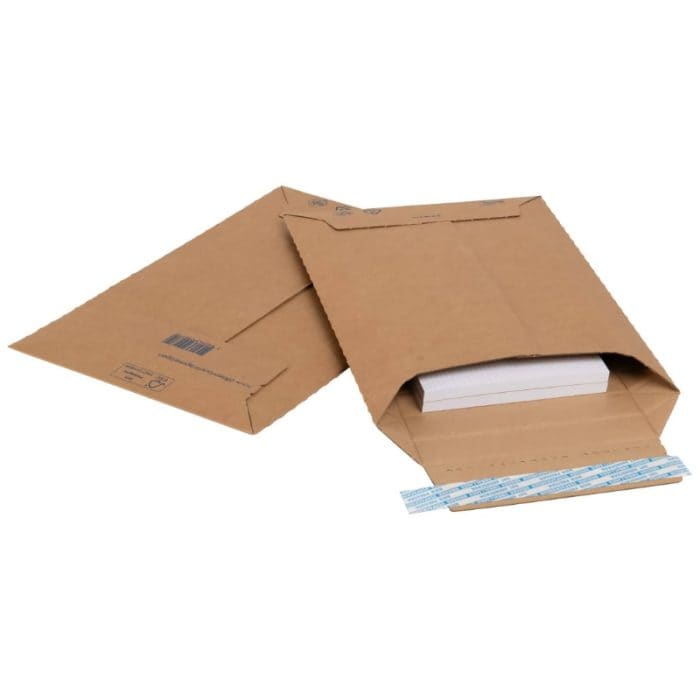 Brieger BRIMAIL Karton-Versandtasche – 350 × 400 mm, 20 mm, mit Aufreissperforation, Karton, braun – 1 Stk.