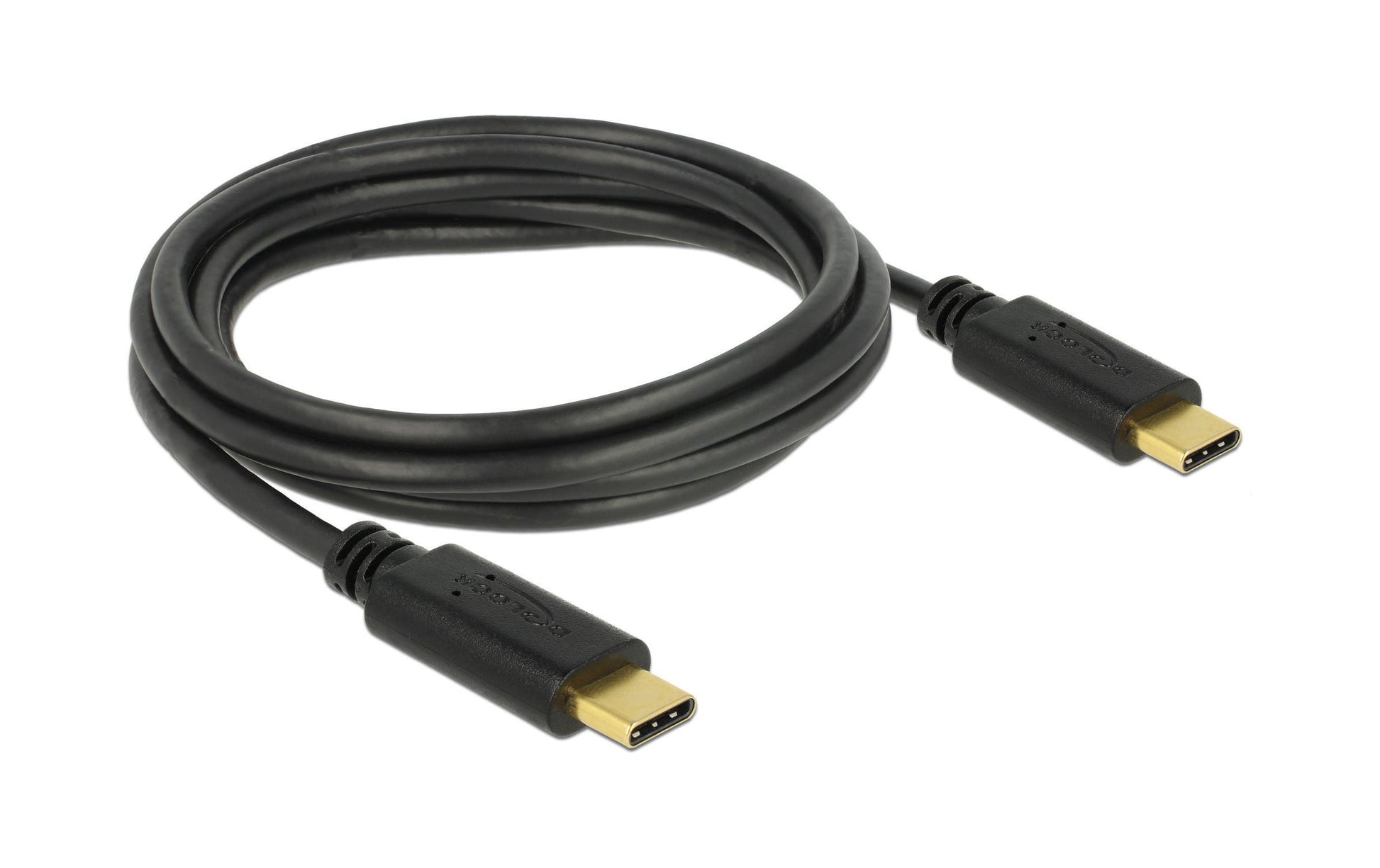 DeLOCK USB-C auf USB-C Kabel – USB 2.0 (480 Mbit/s) – 2 m – E-Marker – Schwarz