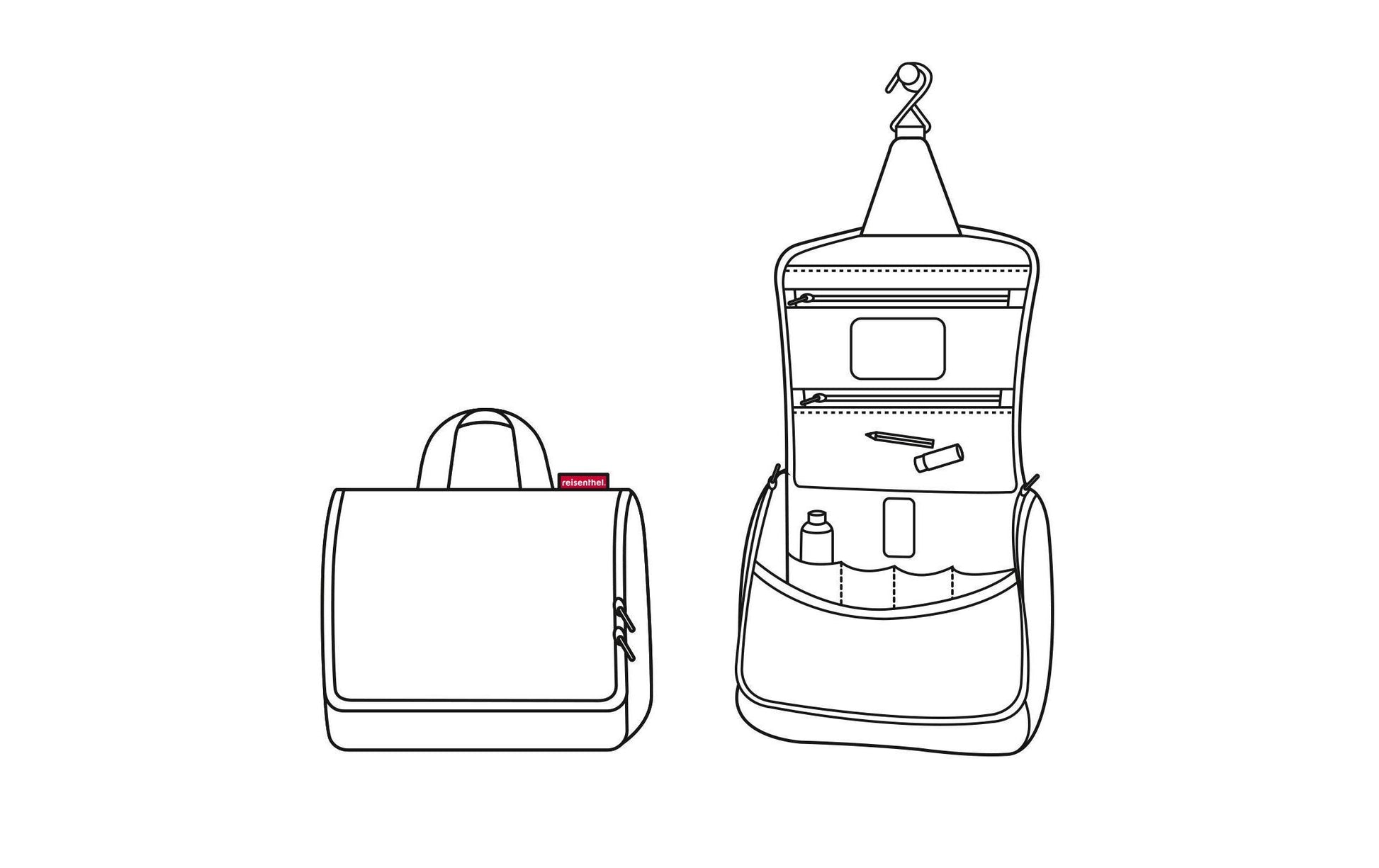 Reisenthel Kosmetiktasche Toiletbag – Wasserfest, Reissverschluss, Aufhängbar – 3 l – Schwarz
