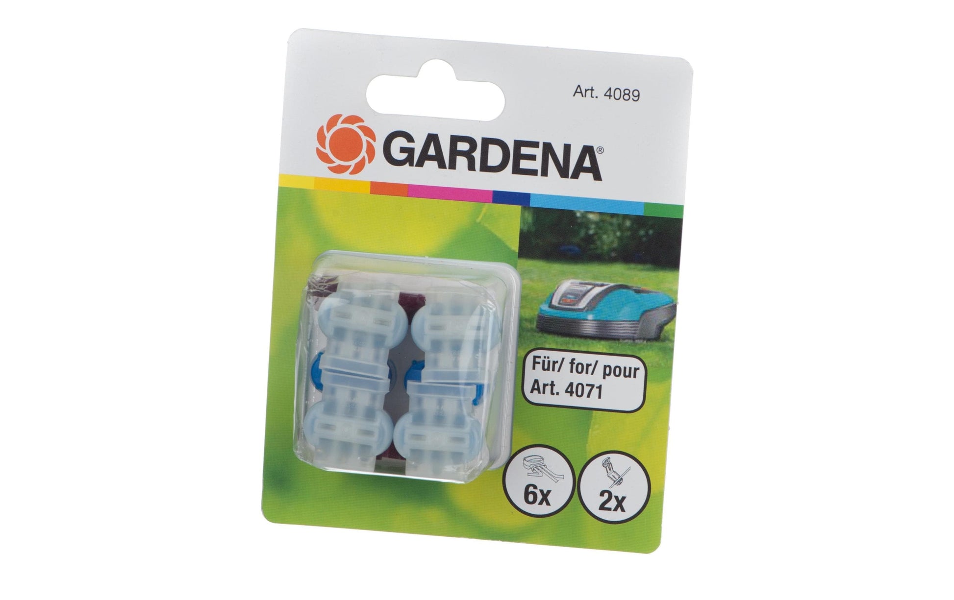 Gardena Kabelverbinder, 6 Verbinder + 2 Anschlussklemmen – für R40Li – rot