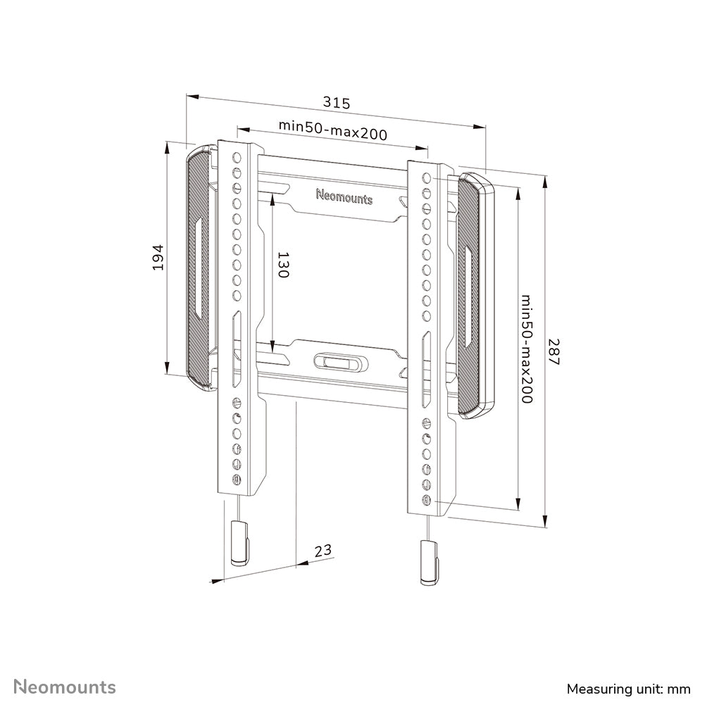 Neomounts WL30-550BL12 – Wandhalterung, fix, für 24–65″, VESA 50×50–200×200, bis 40 kg, schwarz