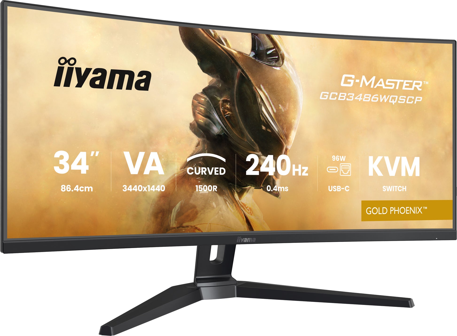 iiyama GCB3486WQSCP-B1 – Monitor, 34" 3440 × 1440, 240 Hz, 500 cd/m², Gebogen