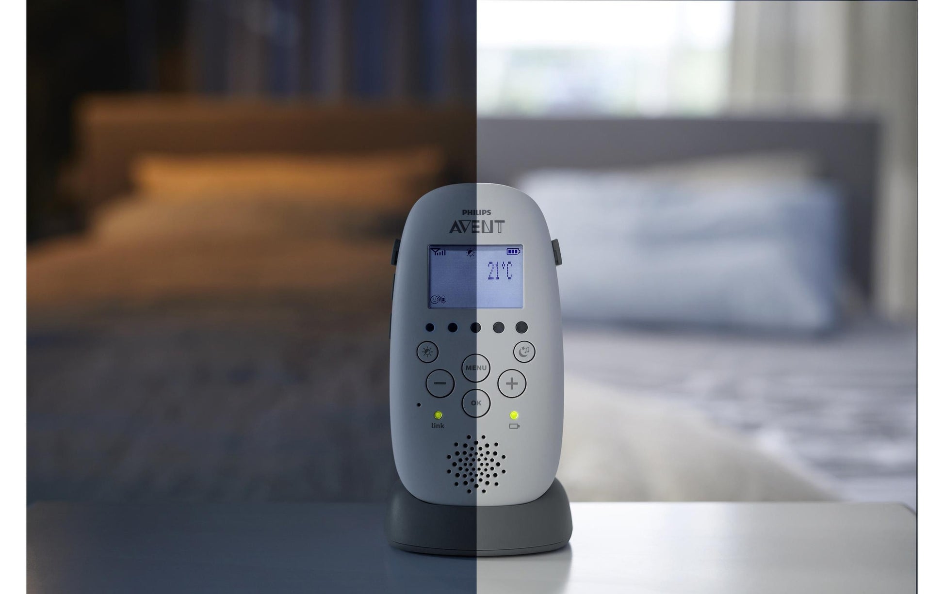 Philips AVENT Smart-Eco SCD733/26 Babyphone – DECT – 2-Wege-Audio – 330 m Reichweite – LCD – Akku 18 h