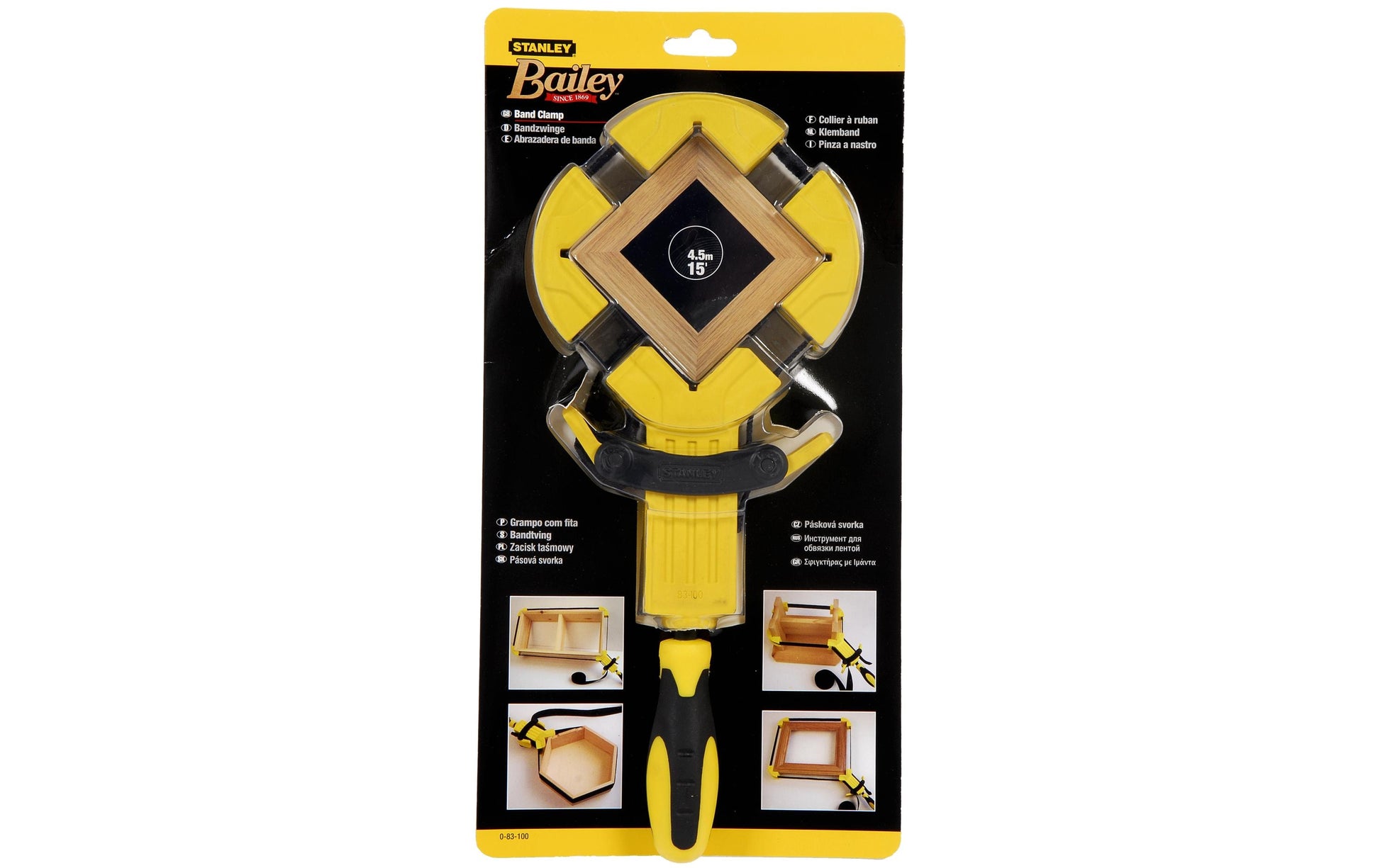Stanley Bandzwinge – Spannweite 4'500 mm, Gewicht 0,46 kg – Bi-Material-Griff