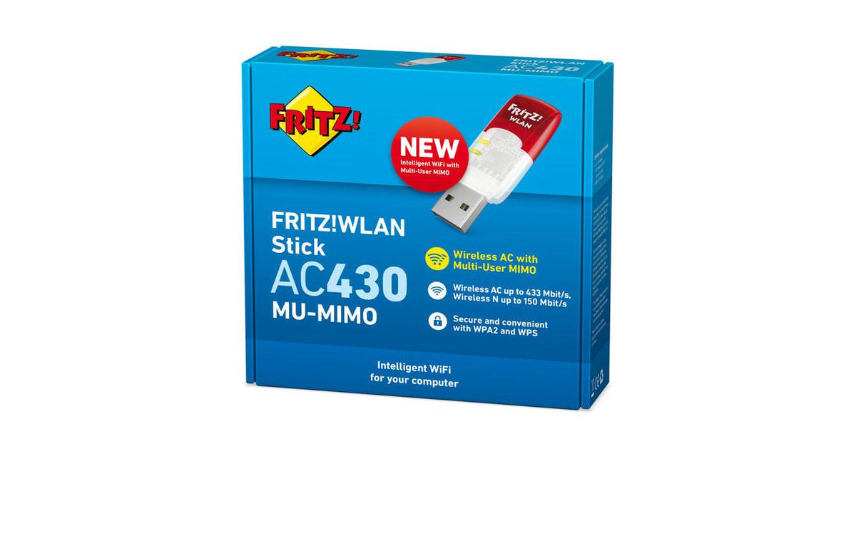 FRITZ! FRITZ WLAN Stick AC 430 – USB WLAN Adapter, Wi-Fi 5 (802.11ac), bis 583 Mbit/s, USB 2.0, Dual-Band