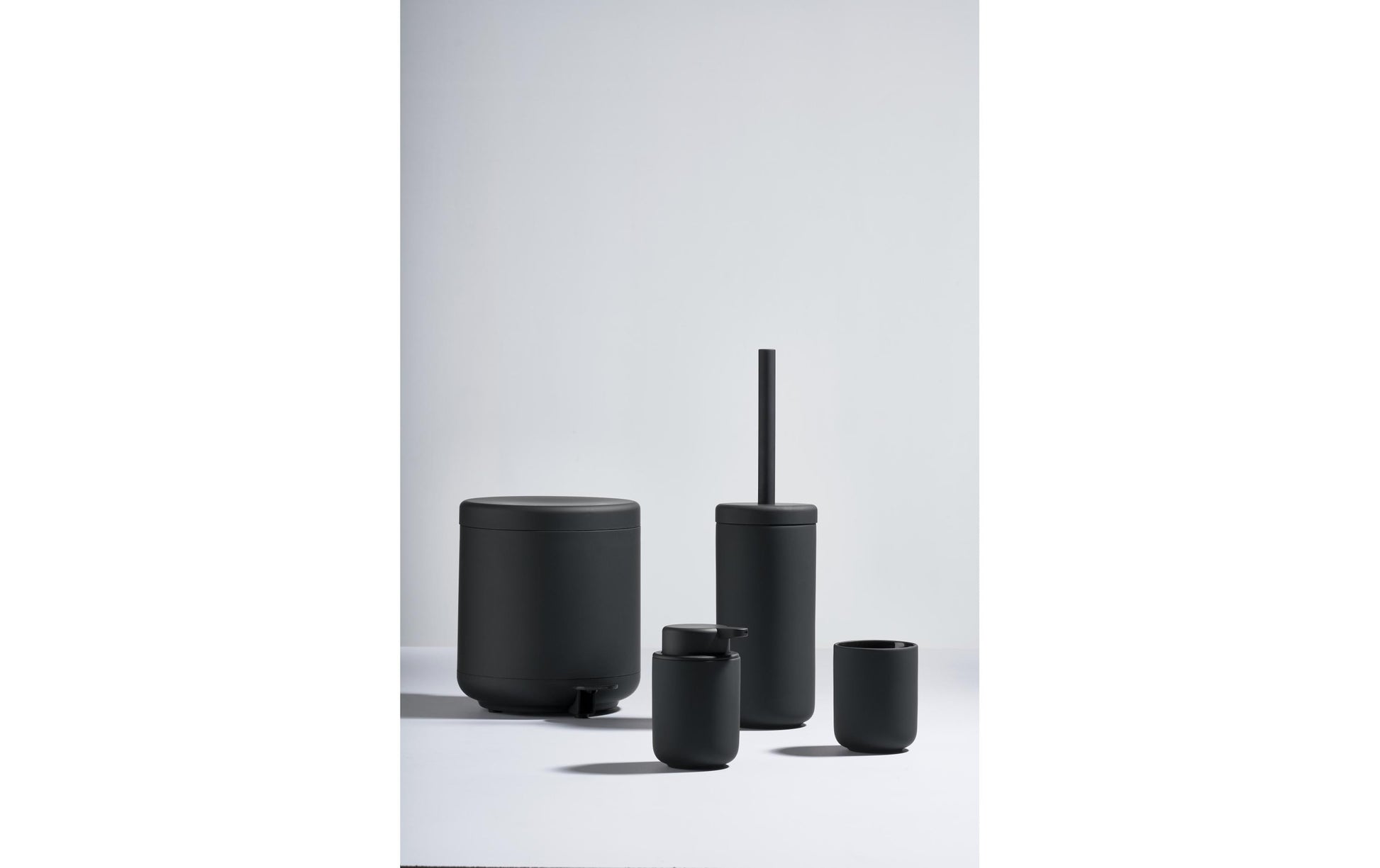 Zone Denmark WC-Bürstenset – Keramik, Steingut, schwarz, H 38,7 cm, Ø 10 cm