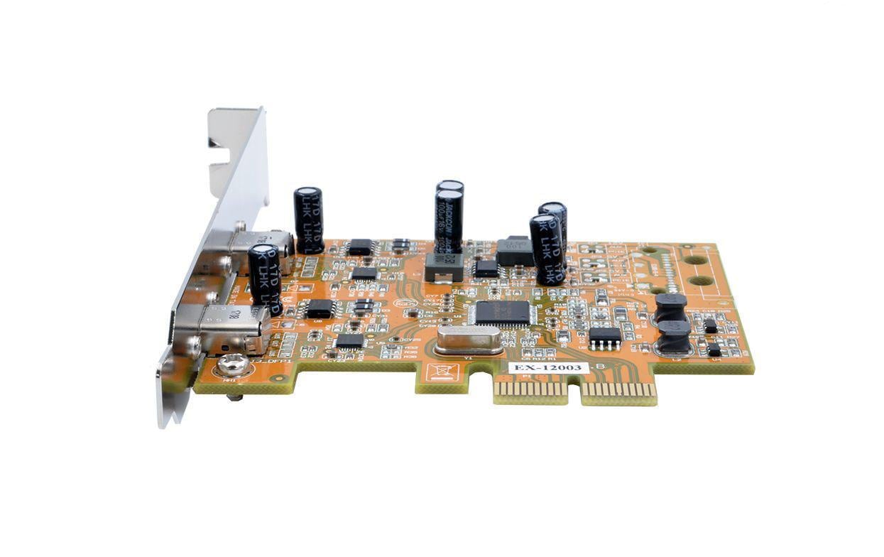 EXSYS EX-12003 PCIe USB-C Karte – 2× USB-C, USB 3.2 Gen 2 (10 Gbit/s), PCIe 3.0 – für Windows/Linux