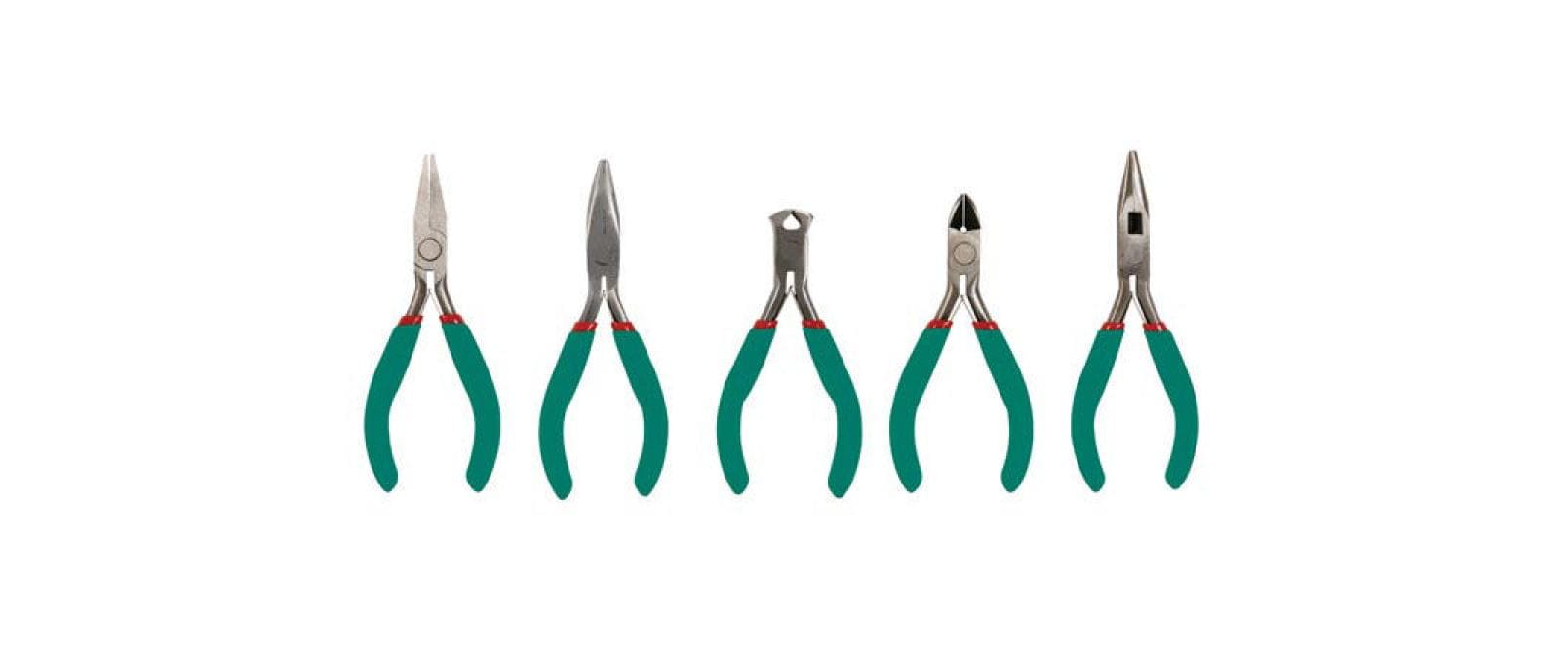 Velleman VTSET Präzisionszangen-Set – 125 mm, Schräg-, Flach-, Telefon- & Spitzzange – 5-teilig, rostfreier Stahl
