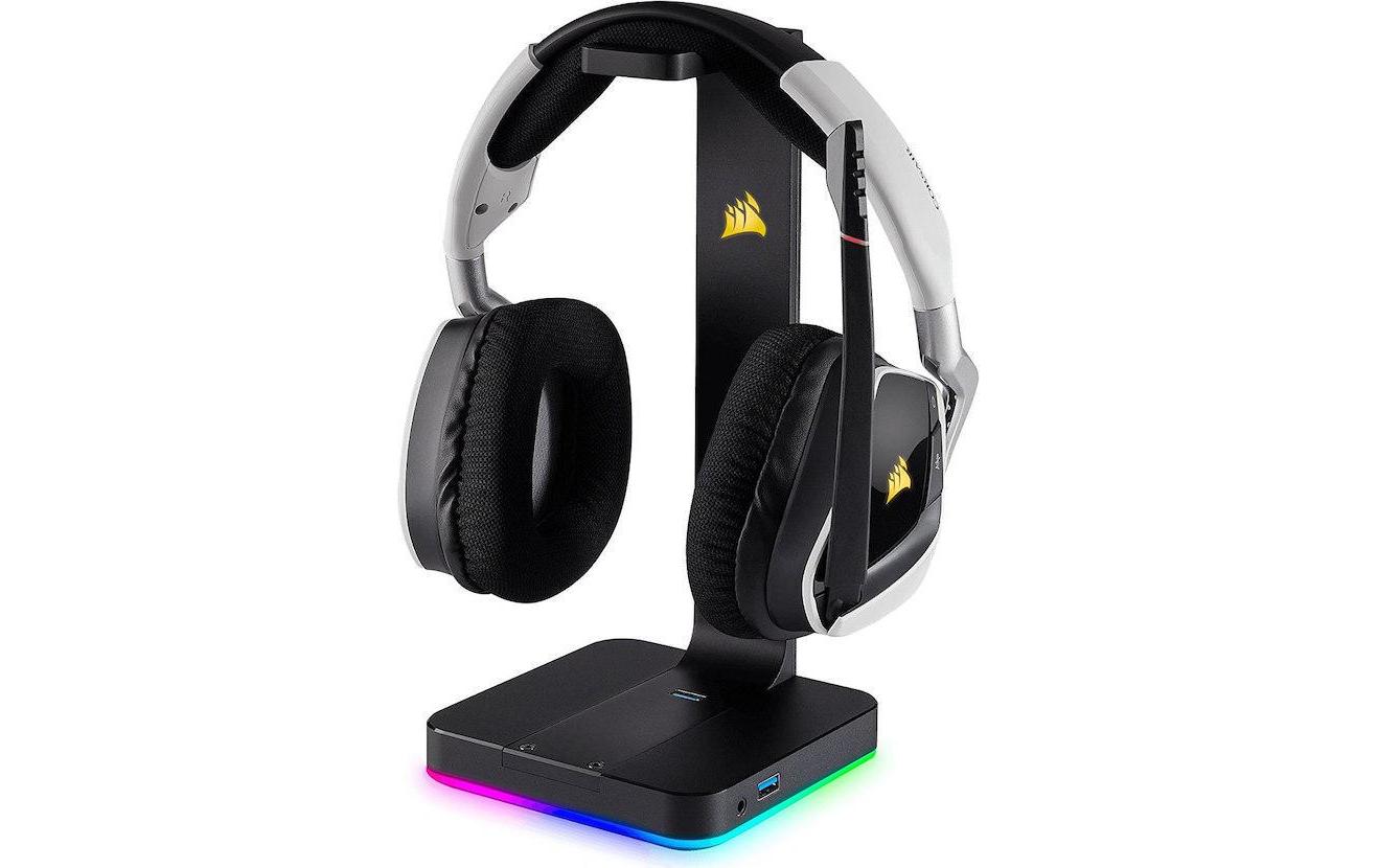 Corsair ST100 RGB – Kopfhörerständer, mit RGB, Schwarz, für PC