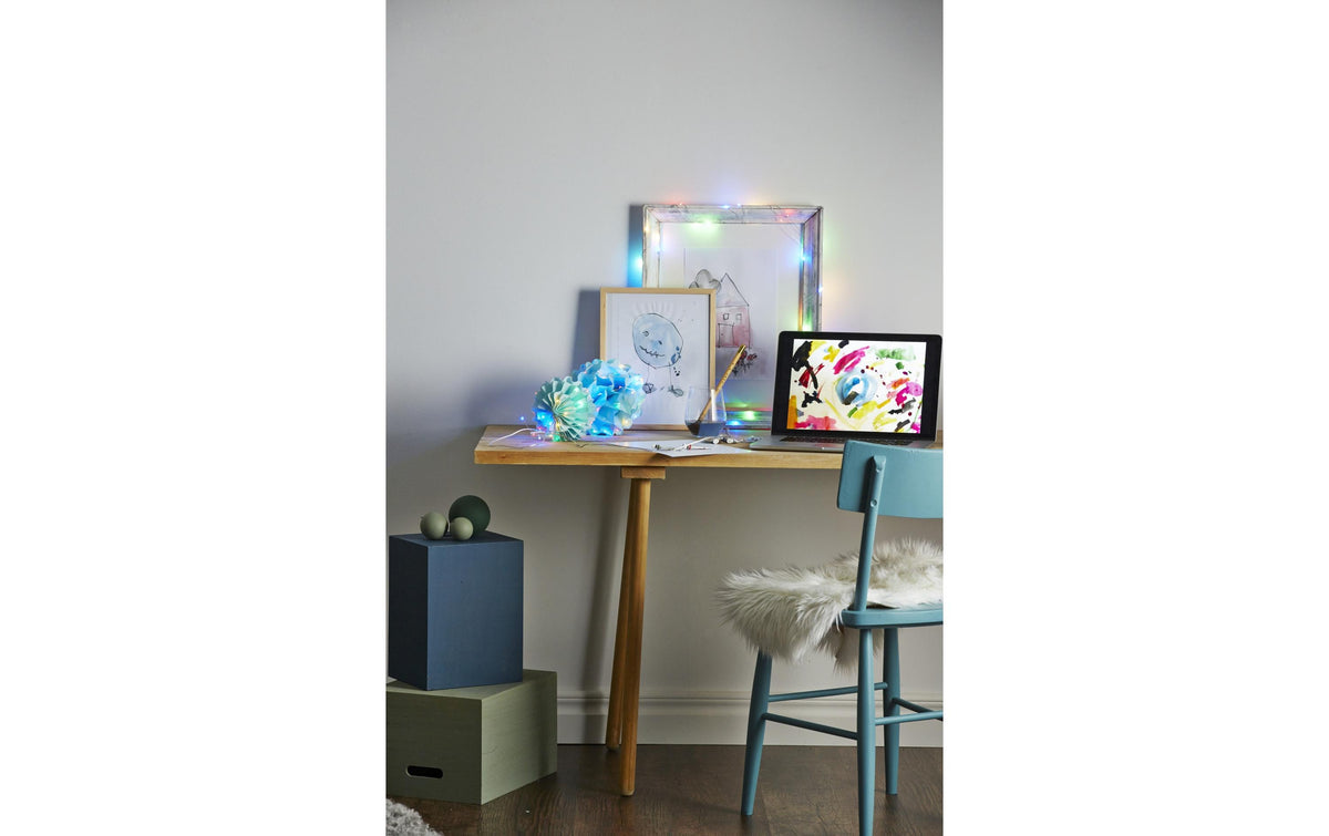 Star Trading LED-Engelshaar-Lichterkette – 4,5 m, RGB, Timer, 40 LEDs, Batteriebetrieben (3 × AA), 0,6 W