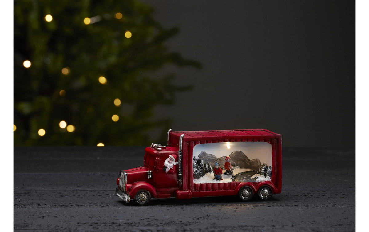 Star Trading Dekorationsfigur Merryville – 21 × 7 × 9 cm, Warmweiss, 0,18 W, Timer 6/18 h, Rot