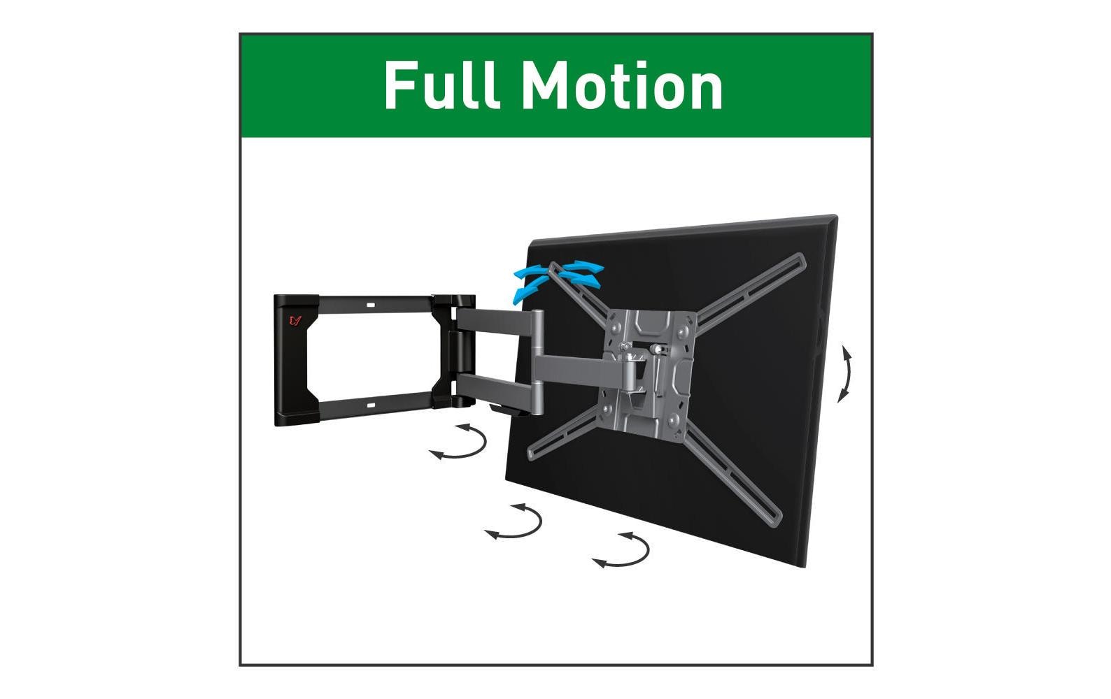 Barkan Mounting Systems Barkan WH 4400-SW – Wandhalterung, schwenkbar, neigbar, für 32–80", VESA 200×100–600×400, bis 50 kg, schwarz