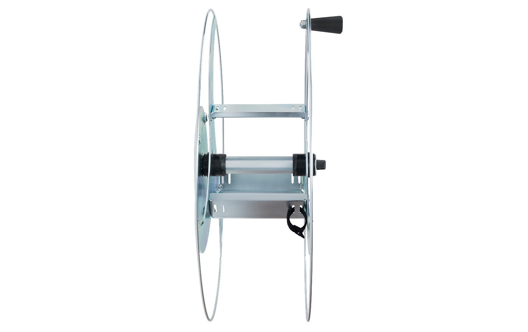 Alba-Krapf Wandschlauchhalter 50 m – wandmontiert, manuell, Stahl, B 427 × H 427 × T 215 mm, für Ø 13/16/19 mm