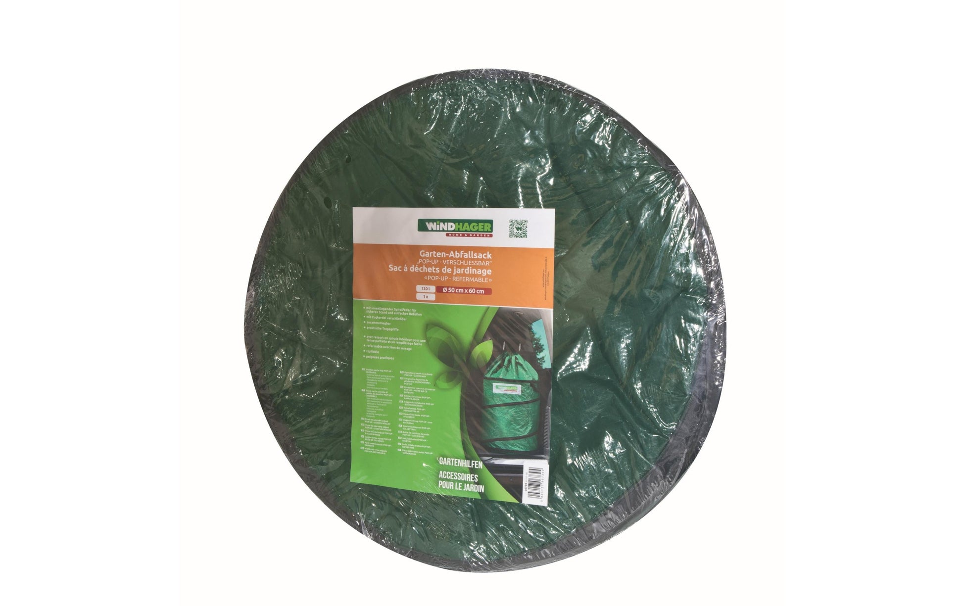 Windhager Mehrzweckbeutel – 120 l, grün, Ø 500 × 600 mm, 1 Stk