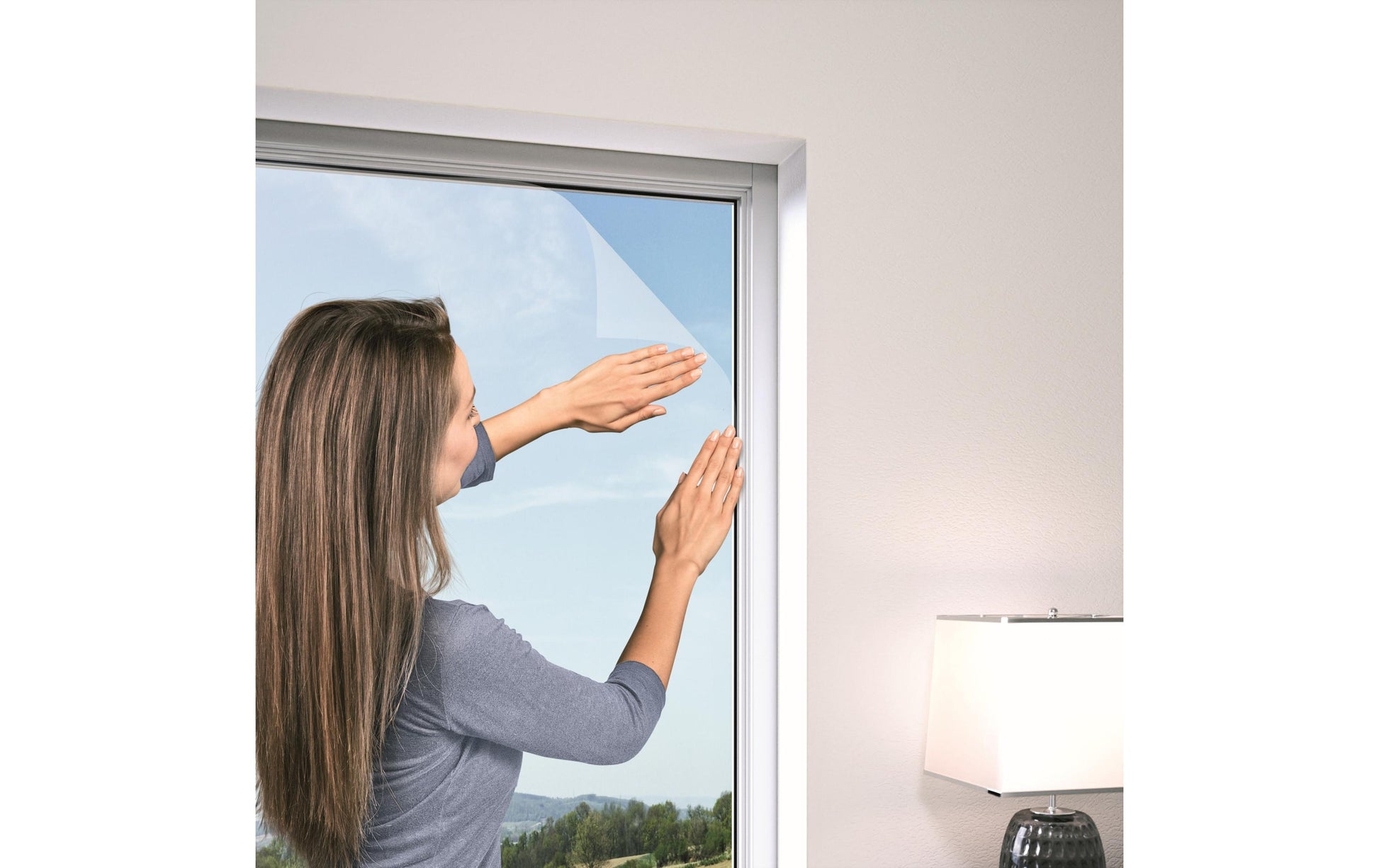 Windhager Fenster-Fliegengitter – 100 × 100 cm – Weiss – Kunststoff-Rahmen – Für Fluginsekten