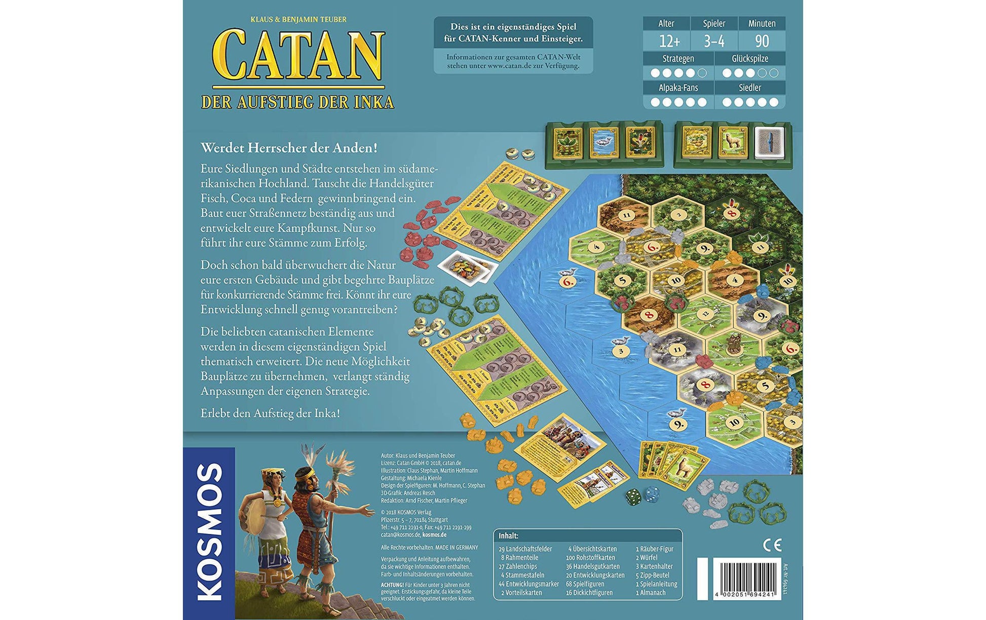 Kosmos Catan – Der Aufstieg der Inka – Strategiespiel, 3–4 Spieler, ab 12 Jahren, 90 Min., DE