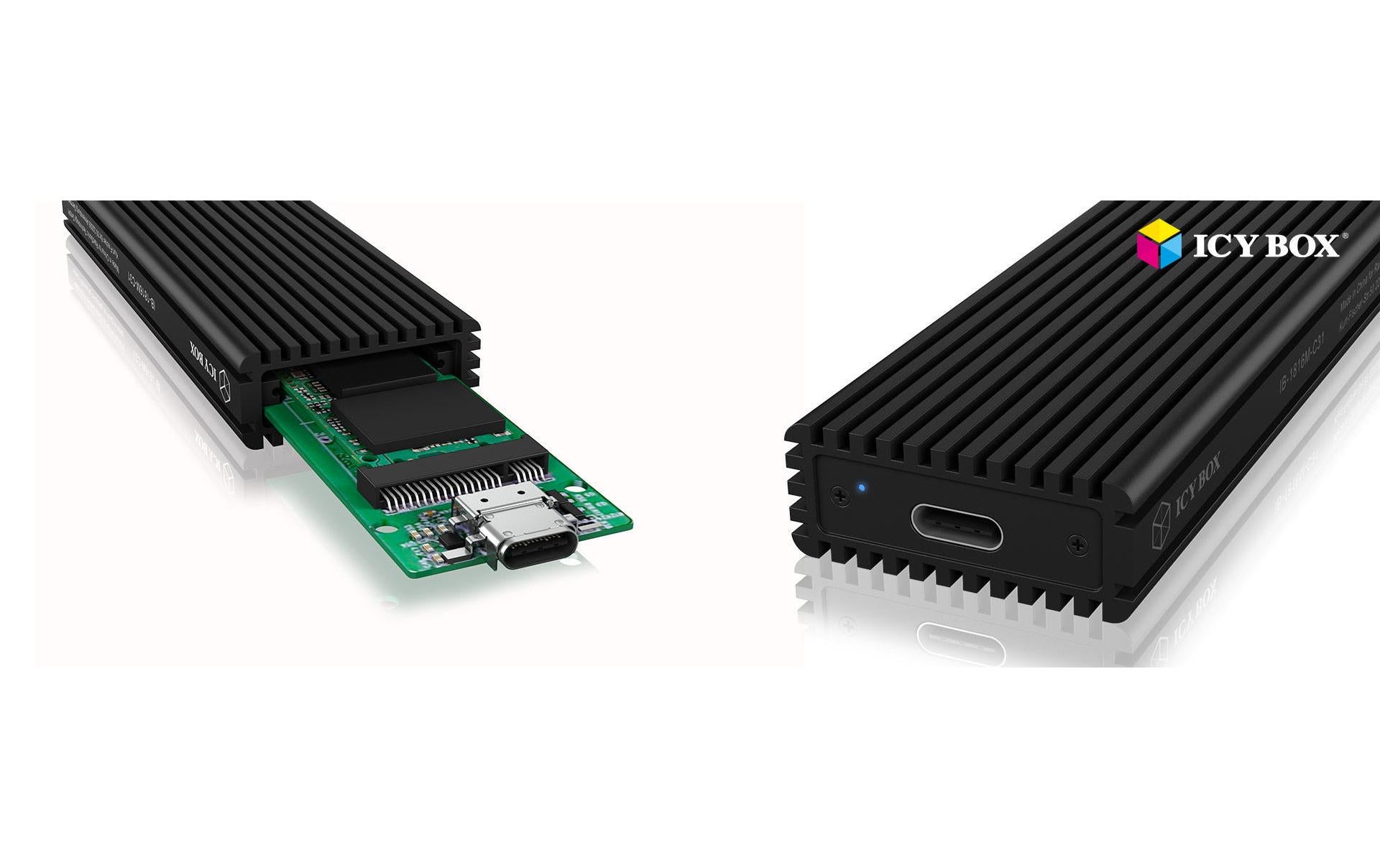ICY BOX IB-1816M-C31 – 1-Schacht M.2 SSD-Gehäuse – für M.2 (M-Key), PCIe/NVMe, Längen 30–80 mm