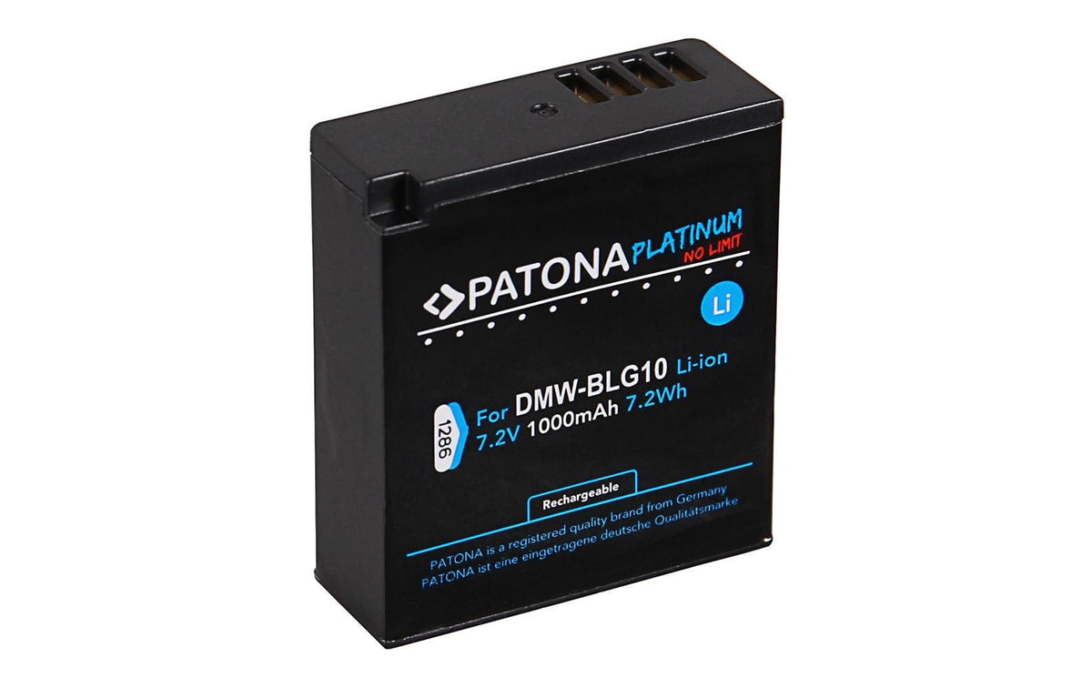 Patona Platinum Akku DMW-BLG10 – 1000 mAh, 7,2 V – für Panasonic DMC-GF3, DMC-GF5, DMC-GX7 und andere