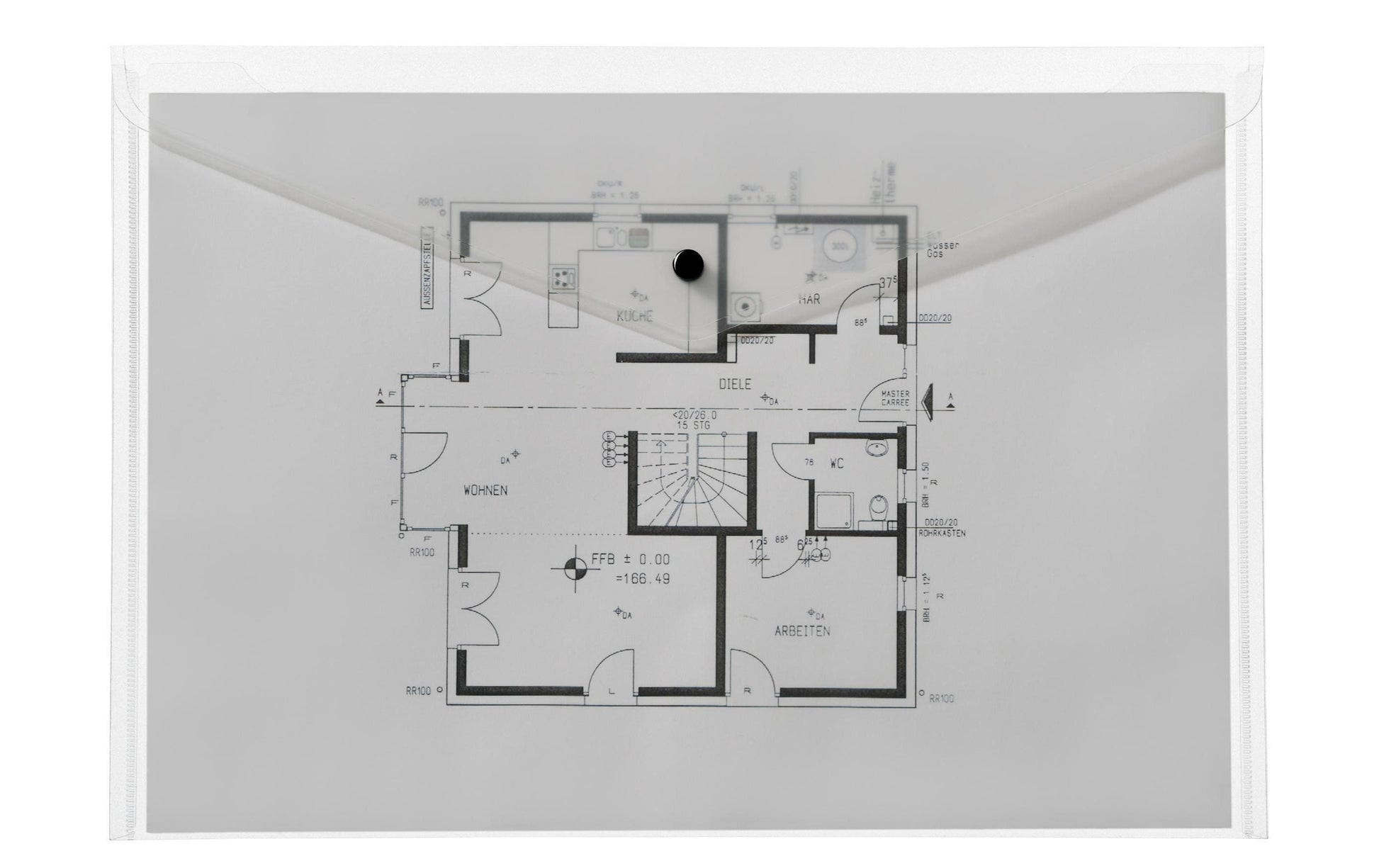 Kolma Sammelmappe für A3, Kunststoff, transparent, mit Druckknopf