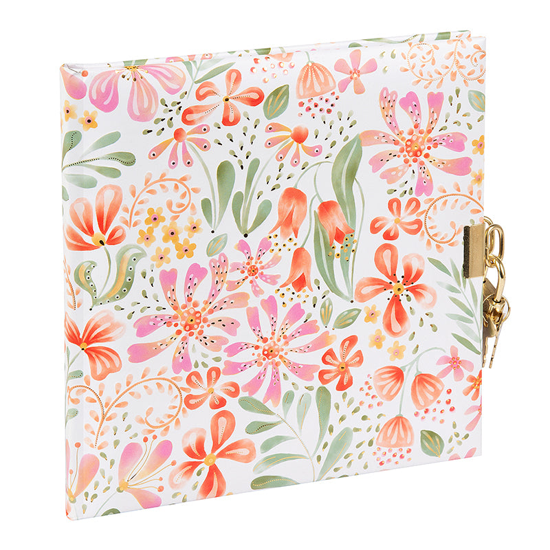 Goldbuch Tagebuch Blumenmuster – 96 Seiten – 165 × 165 mm, Mehrfarbig