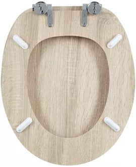 Diaqua Toilettensitz – MDF (FSC), Braun, Rund, 37,1 × 46,5 cm