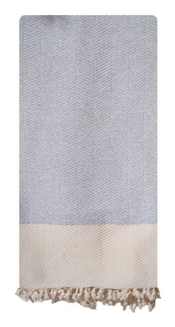 Foutastic Strandtuch Baliksirti – 90 × 180 cm, Beige/Grau, 90% Baumwolle/10% Polyester