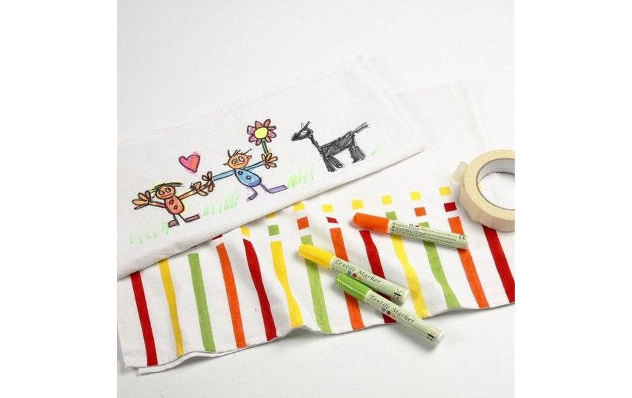 Creativ Company Geschirrtuch – 50 × 70 cm, Weiss, Baumwolle, 70 g/m², 5er-Set