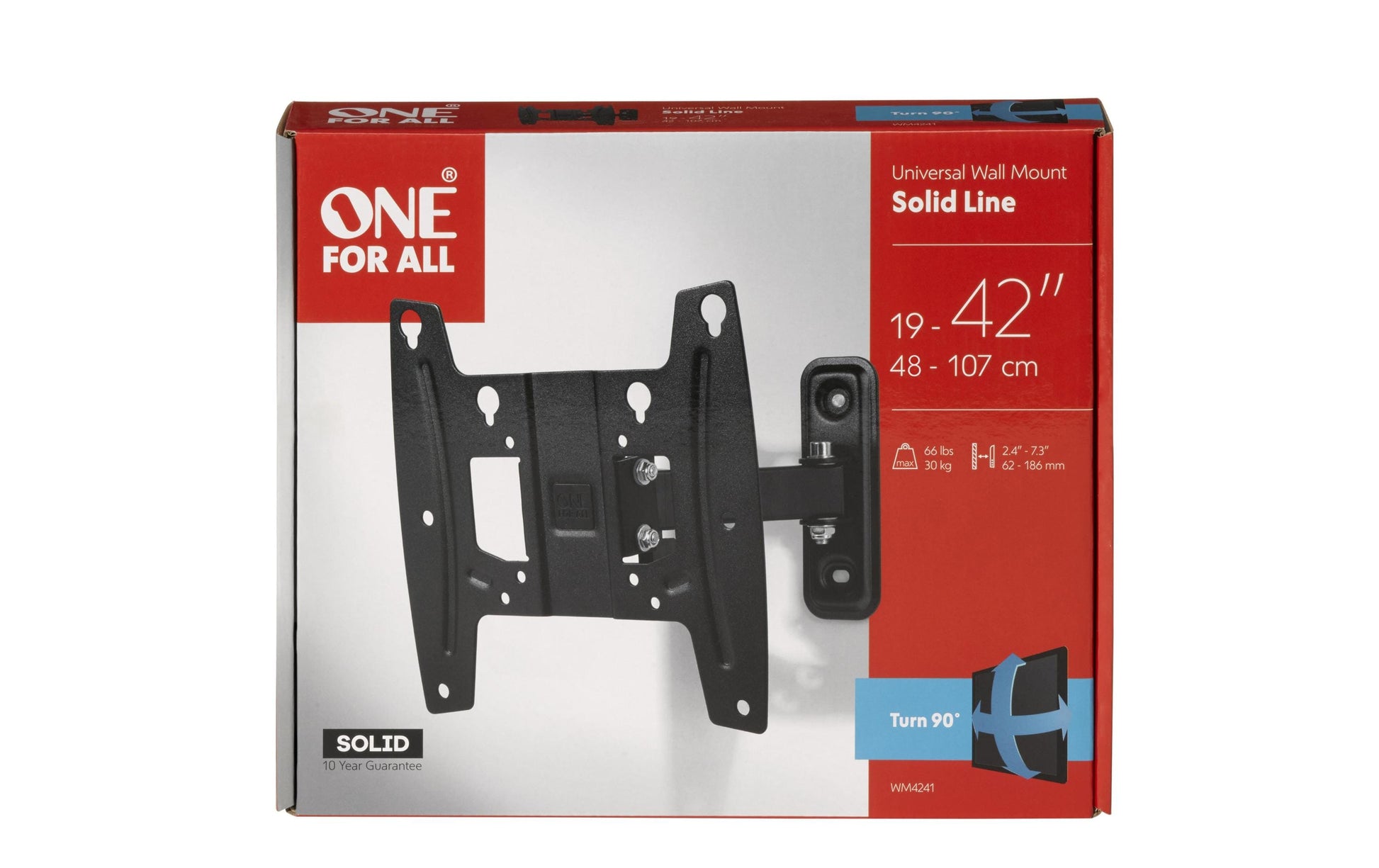 One For All Wandhalterung – Vollbeweglich – 19–43" – VESA 75×75–200×200 – bis 30 kg – SOLID TURN 90