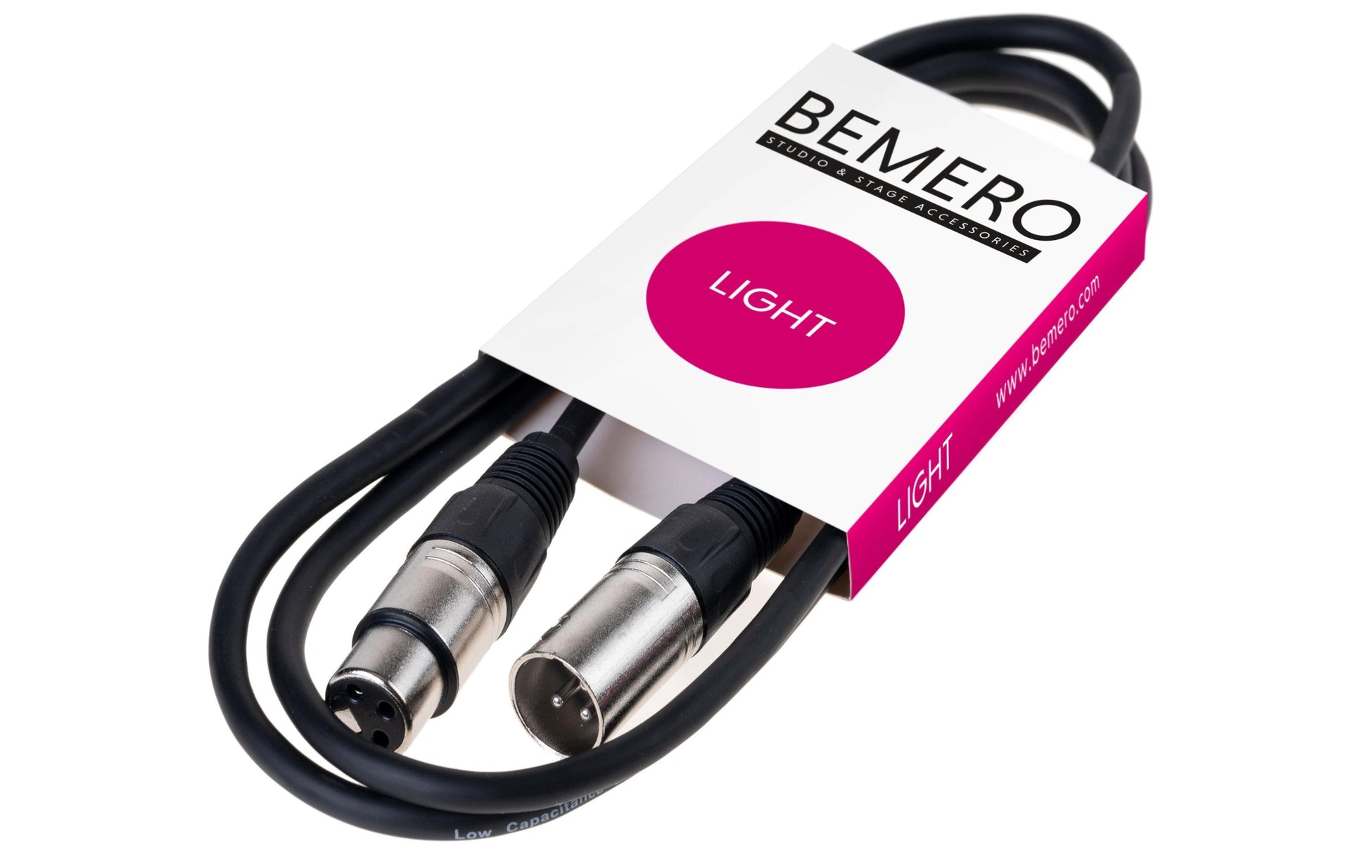 Bemero XLR-Kabel – 3-pol M–F – 0,75 m, Schwarz