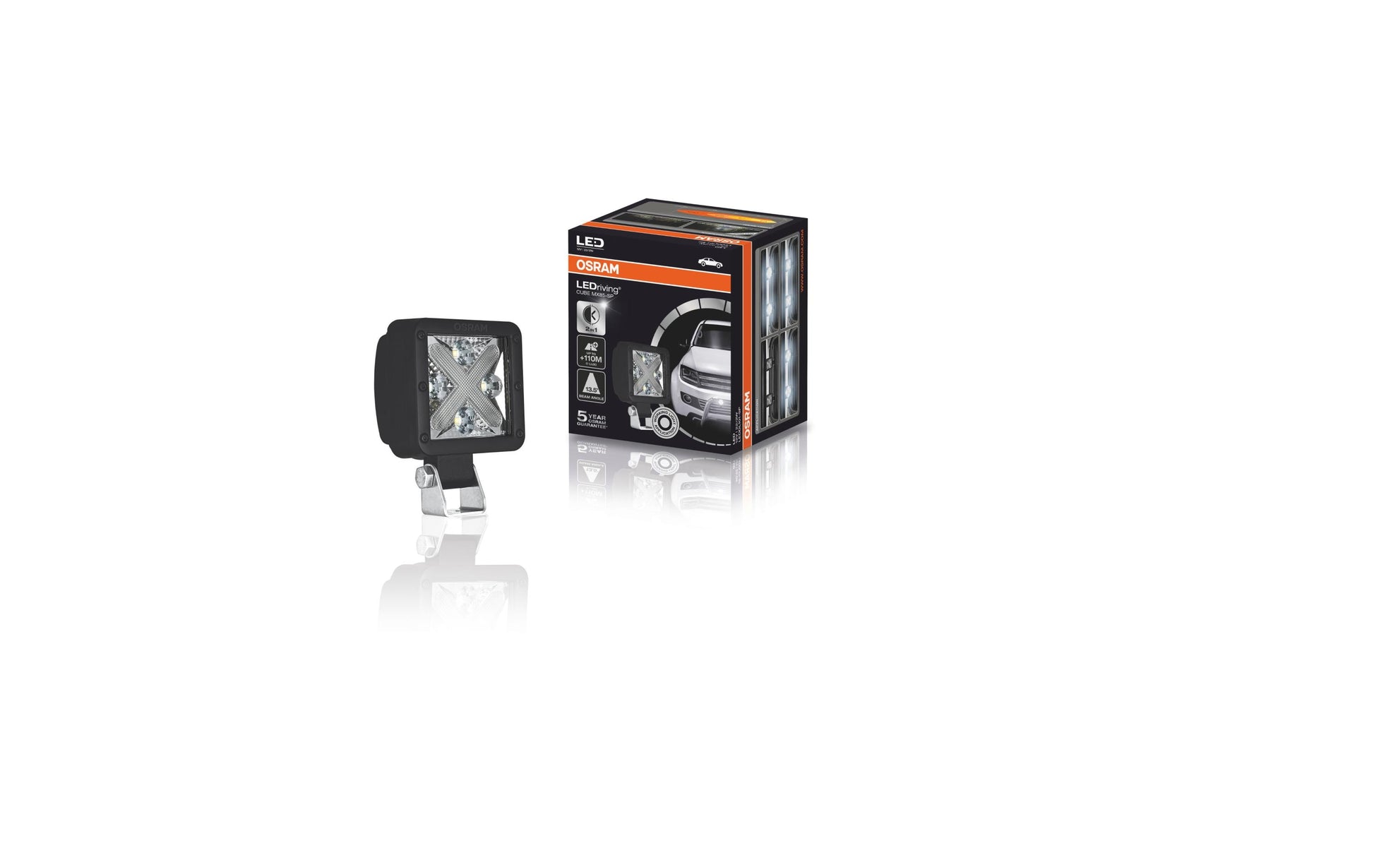 Osram Arbeitsstrahler – 11,8×10,3×13,3 cm – 1250 lm, 22 W – Kaltweiss, 6000 K – IP67 – für Auto, Lastwagen