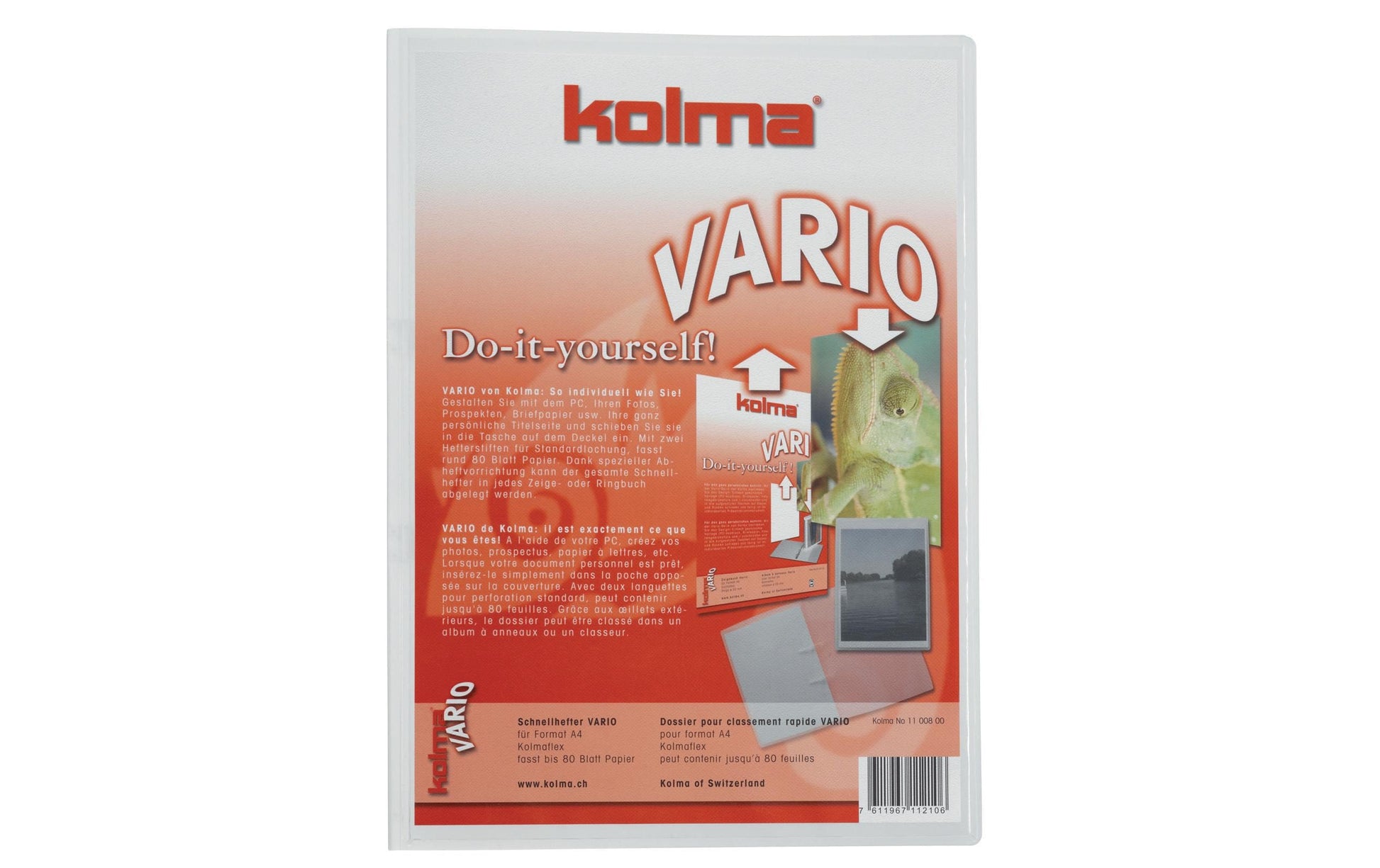 Kolma Schnellhefter – A4, PP, transparent, Sichttasche, 2-fach Lochung