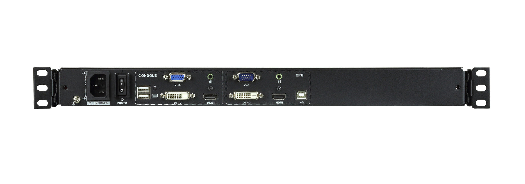 ATEN KVM-Switch, DVI/HDMI, Full HD (1920 × 1080), 17,3", US-Tastatur