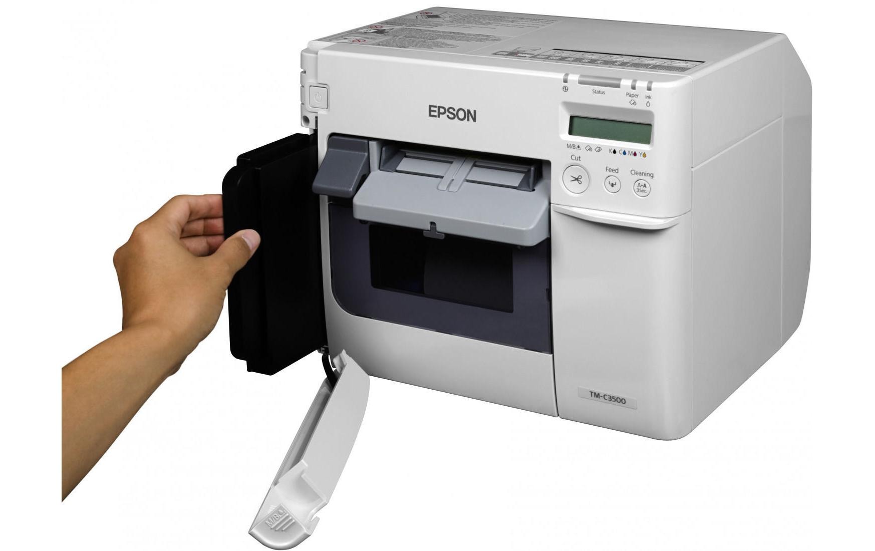 Epson TM-C3500 – Farbetikettendrucker, Tintenstrahl, USB, LAN, mit NiceLabel