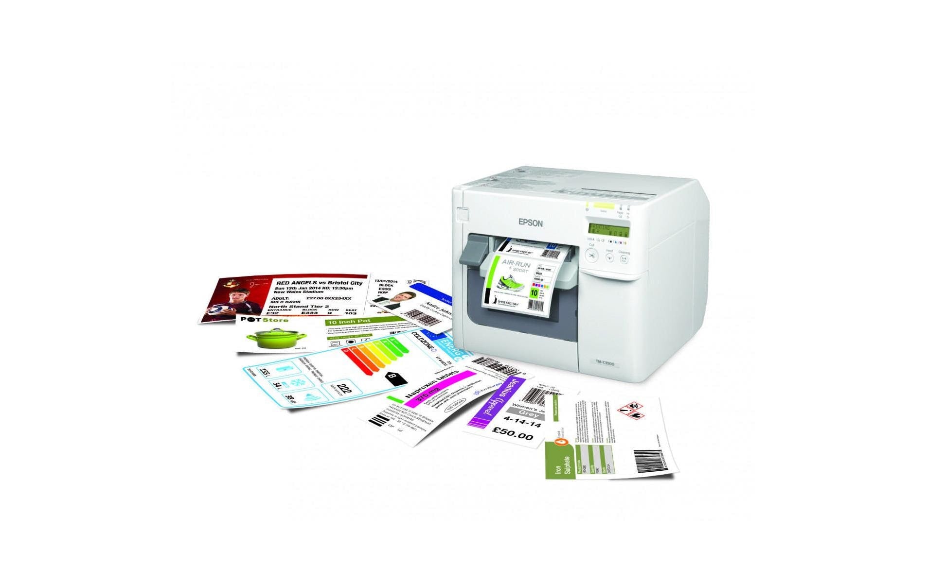 Epson TM-C3500 – Farbetikettendrucker, Tintenstrahl, USB, LAN, mit NiceLabel
