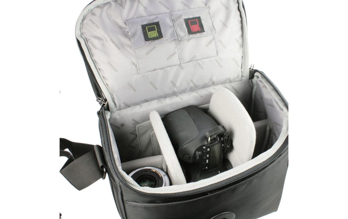 Dörr Fidlock kleine Kameratasche – Innen 220 × 115 × 180 mm, 4 Objektive, anpassbare Raumeinteilung – für DSLR